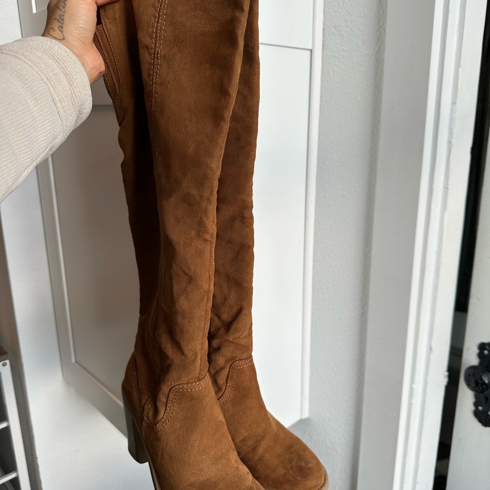 Brown Suede Over-the-Knee Boots